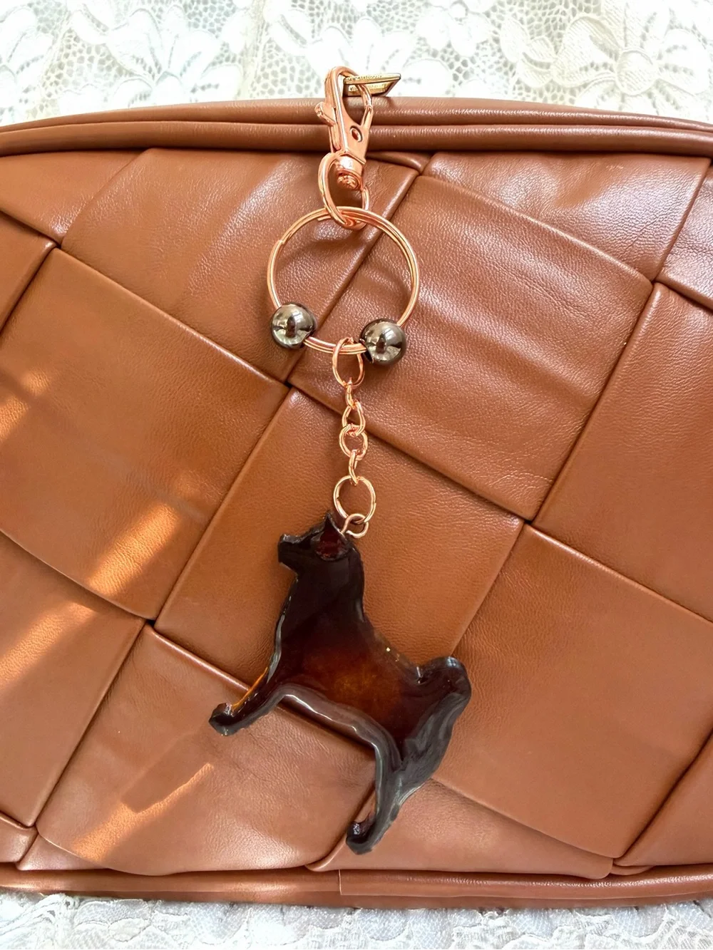 Handmade Epoxy Resin Husky Dog Bag Charm